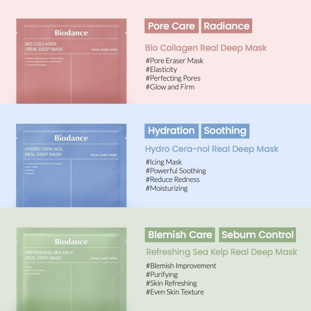 BIODANCE Refreshing Sea kelp Real Deep Mask 4Pcs Health & Beauty