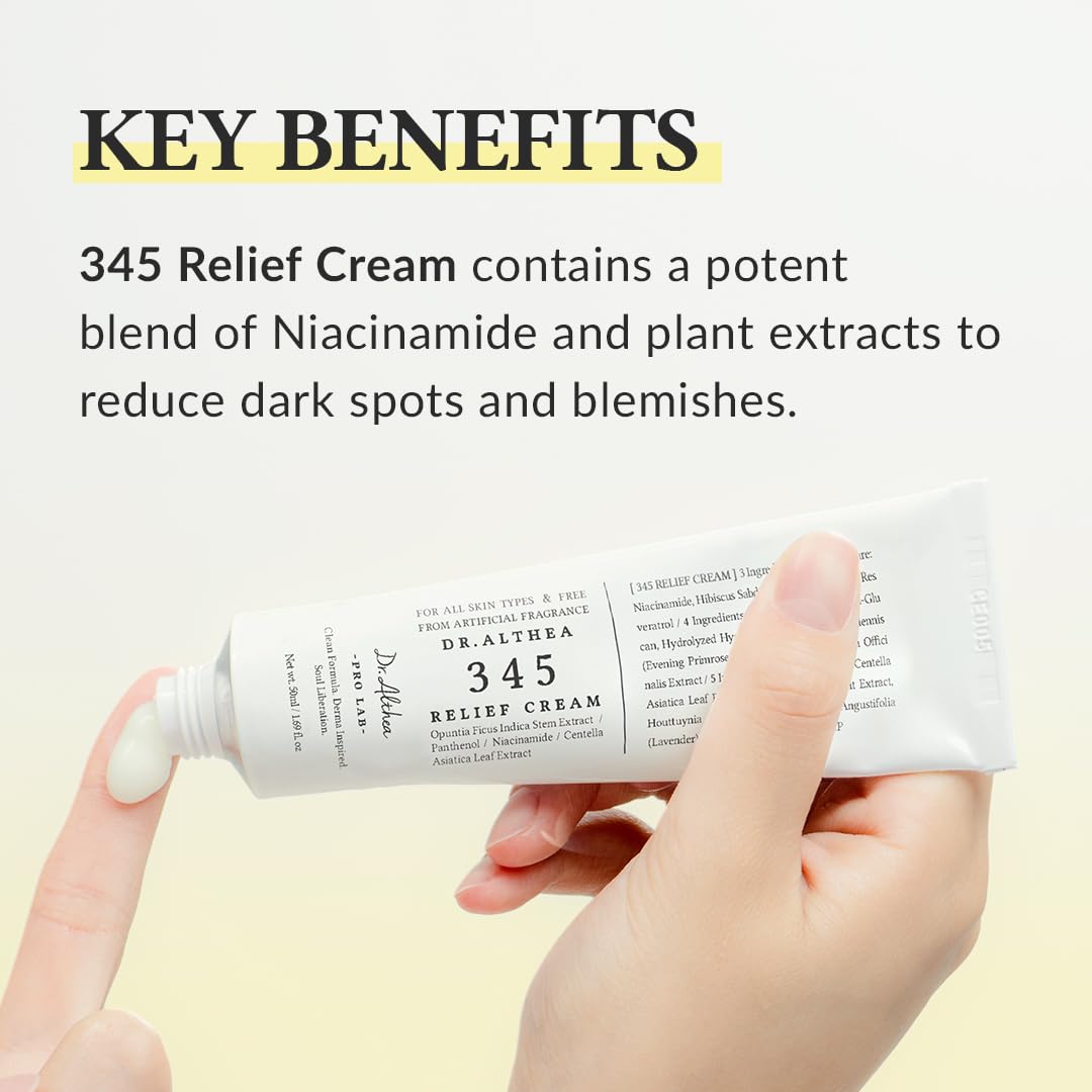 DR. ALTHEA 345 relief cream helps reduce dark spots and blemishes