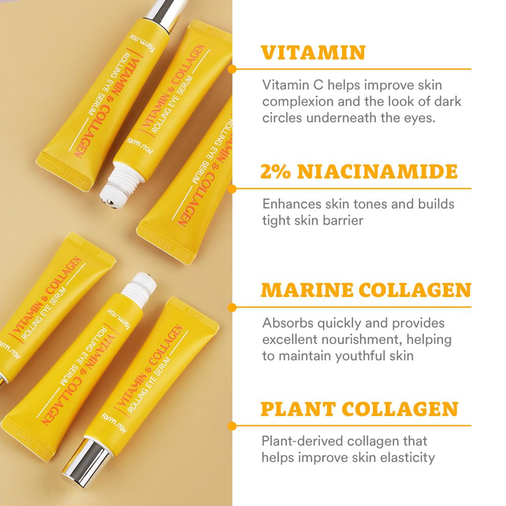 FARMSTAY Rolling Eye Serum 25ml - Vitamin & Collagen Health & Beauty oceanbuy beauty markham toronto free ship USA asian korean skincare