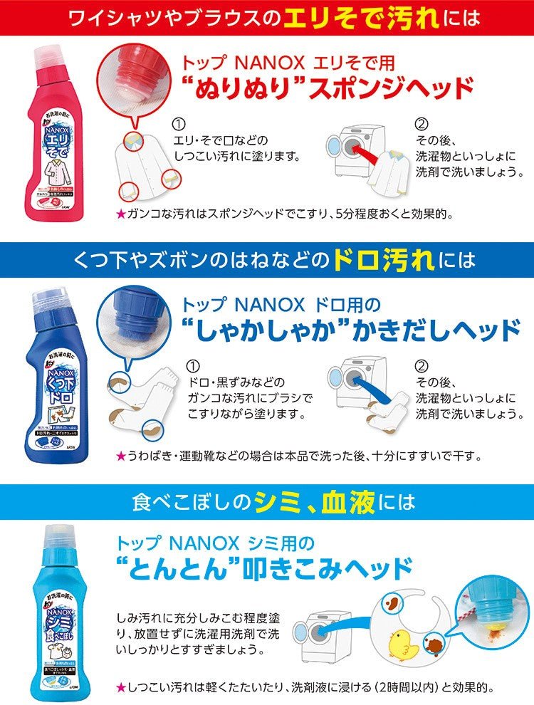 LION Top Nanox Prewash Gel for Stains on Collar & Sleeve 250ml Health & Beauty oceanbuy beauty markham toronto free ship USA asian korean skincare