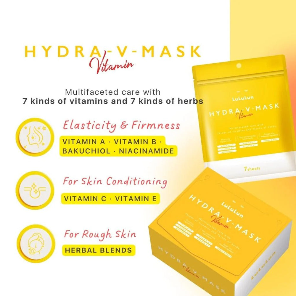 LULULUN Hydra - V Facial Mask Vitamins 7 Sheets Health & Beauty oceanbuy beauty markham toronto free ship USA asian korean skincare