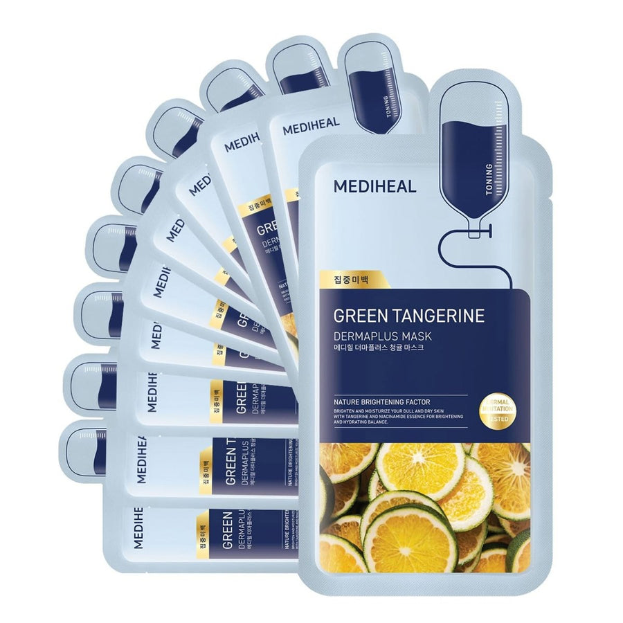 MEDIHEAL Dermaplus Mask 10Pcs - Green Tangerine Health & Beauty Kbeauty markham toronto free ship USA asian korean