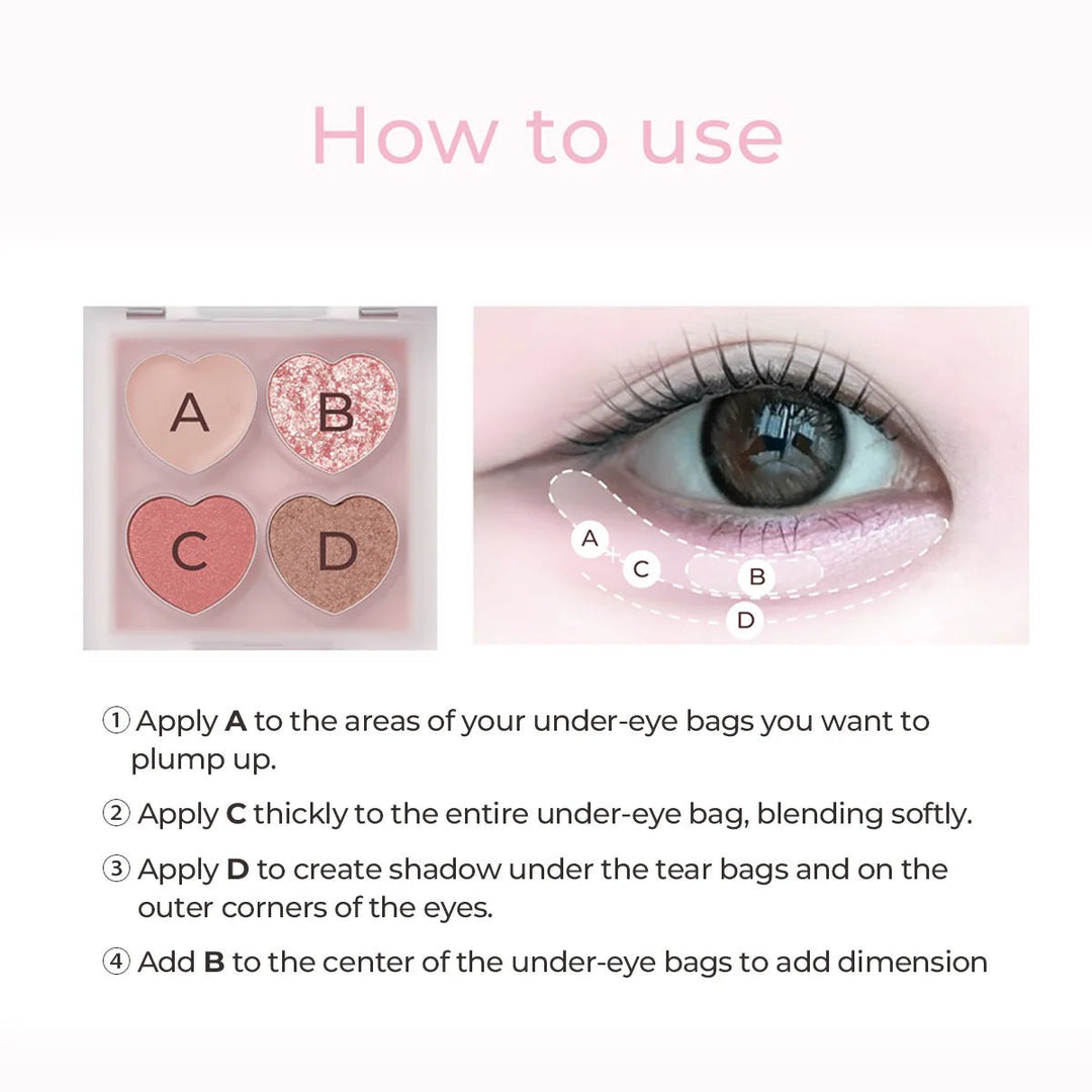 MILLEFEE Under Eye Glam Palette - 01 Sugar Beige Health & Beauty 9