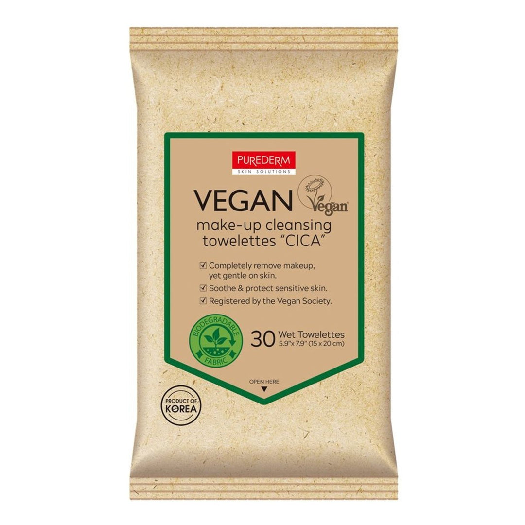 PUREDERM Vegan Make - up Cleansing Towelettes Cica 30Pcs Health & Beauty oceanbuy beauty markham toronto free ship USA asian korean skincare