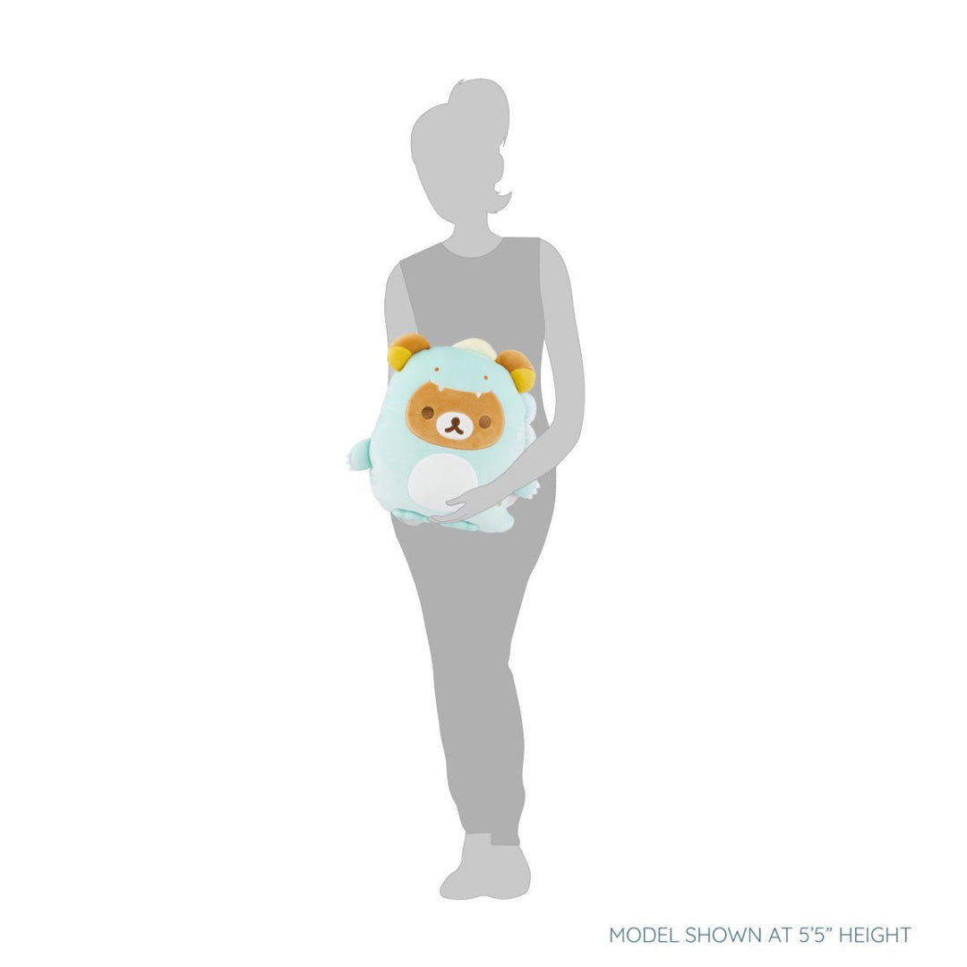 RILAKKUMA Plays with Dino Flat Mochi Plush Pastel Green - Size M Toys & Games oceanbuy beauty markham toronto free ship USA asian korean skincare